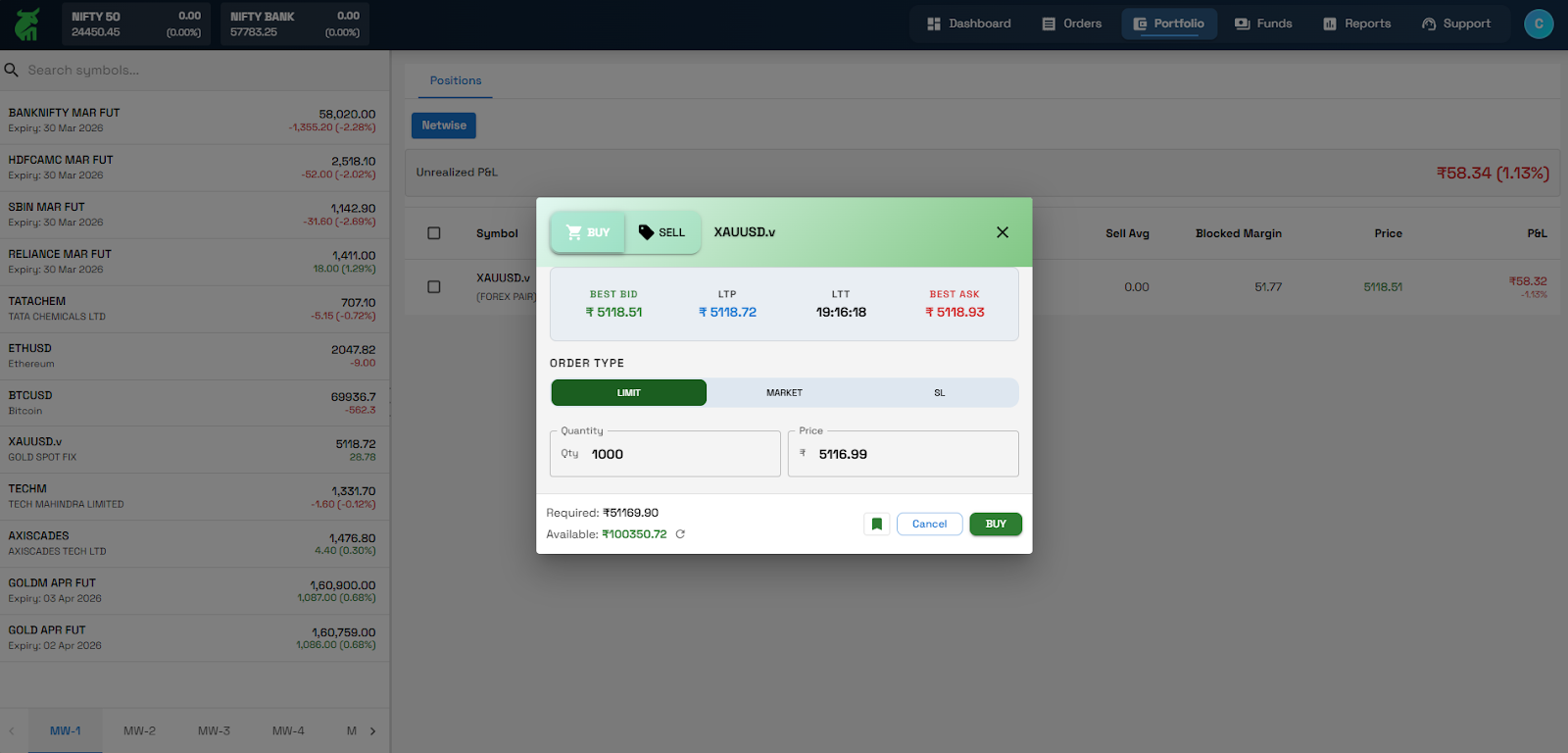 MarketBhai trading platform